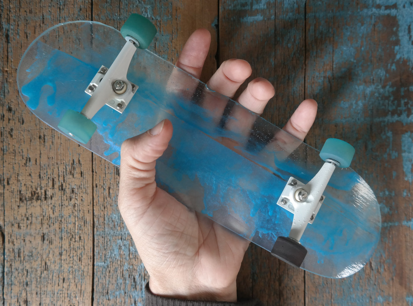 Clear Blue and White Assembled