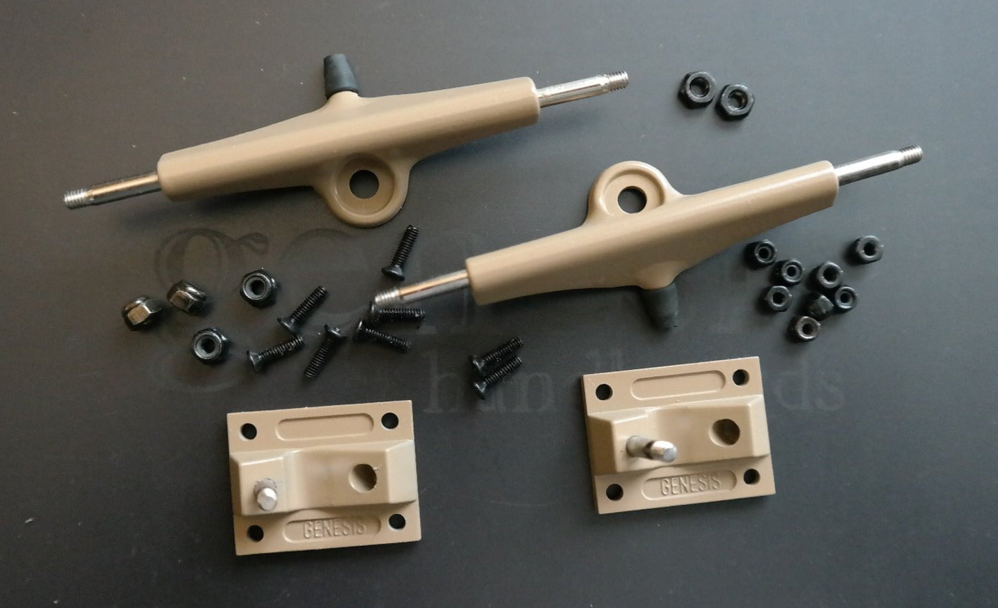 Khaki Genesis Trucks with LevelUp Bushings