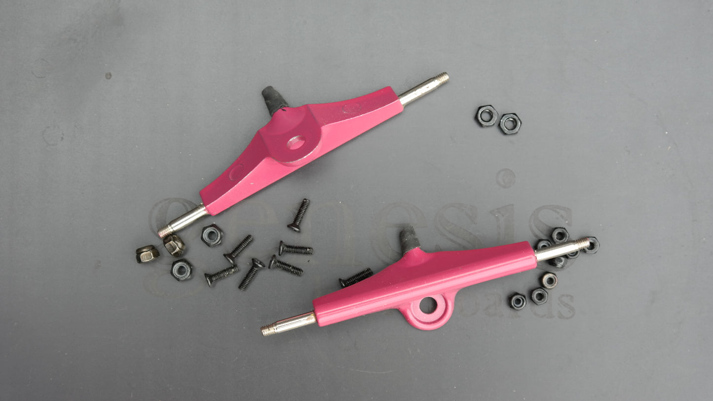 Pink Genesis Trucks with LevelUp Bushings