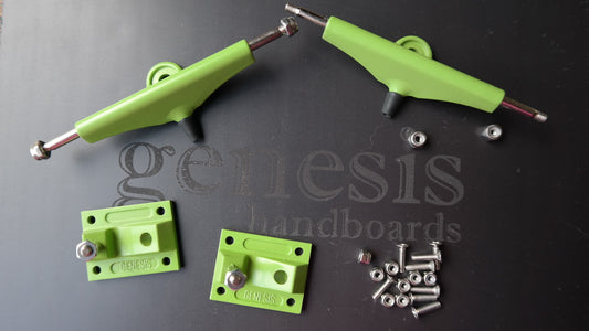 Lime Green Genesis Trucks with LevelUp Bushings