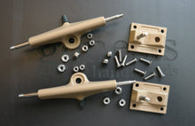 Load image into Gallery viewer, Khaki Genesis Trucks with LevelUp Bushings
